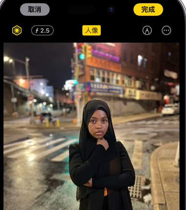淄川苹果15服务店分享如何在iPhone15系列机型拍摄照片中添加人像效果 